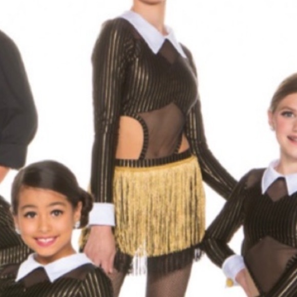 Jazzamatazz Black & Gold Multi Piece Dance Costume - Picture 1 of 3